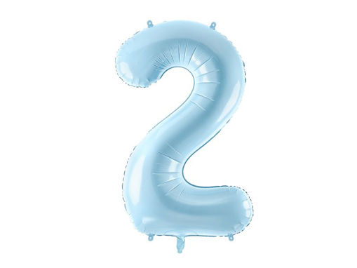 Picture of FOIL BALLOON NUMBER 2 PASTEL BLUE 34 INCH
